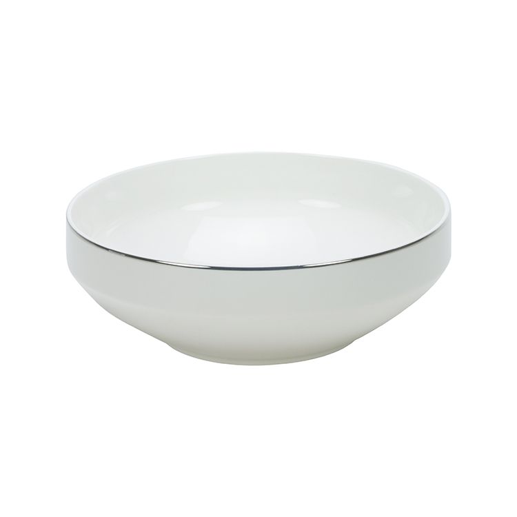 Lunel Salatschüssel - Ø21,5 cm | Weiß mit Silberrand